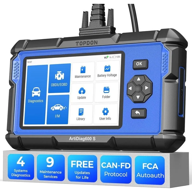 OBD2 Scanner TOPDON AD600S Car Diagnostic Scan Tool, ABS SRS Transmission Engine Code Reader, 9 Reset Services Scan Tool