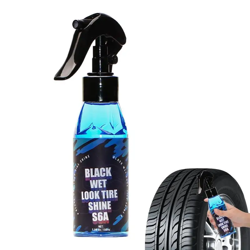 

Car Tire Shine Tire Cleaner Wet Tire Dressing Extreme Tire Shine UV Protection Black Shine Spray Long-Lasting Wheel Cleaner To