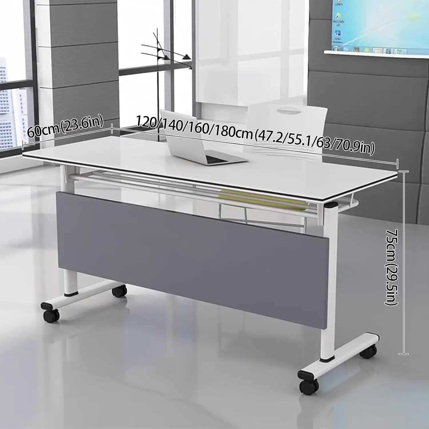 Vergadertafel Vergaderzaal Tafel Flip Top Mobiele Training Tafel Met Afsluitbare Wielen Kleine Vergadertafel Voor