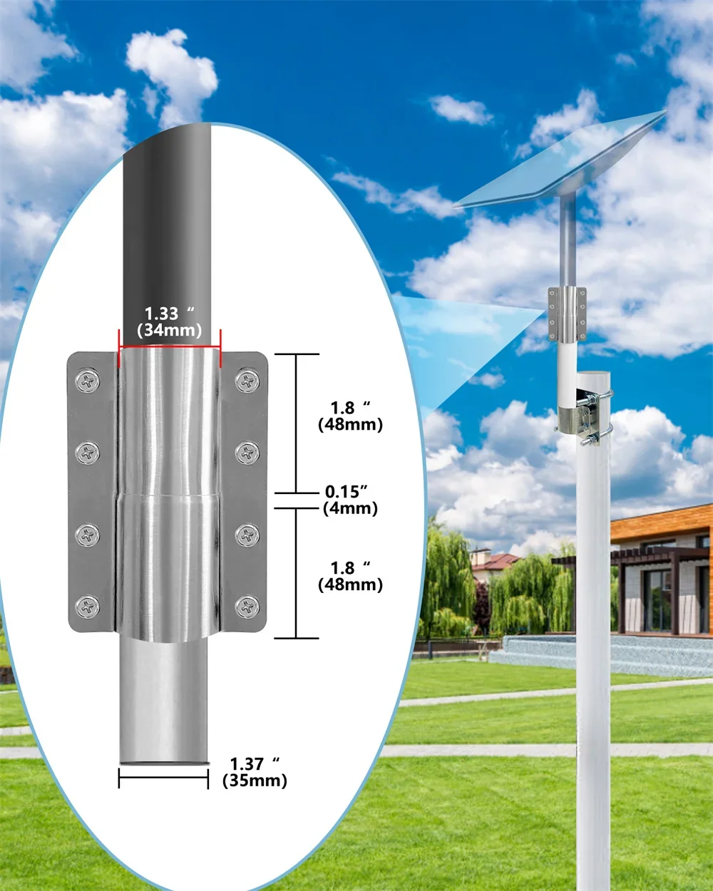 Für Starlink V2 Antennenhalterung, Outdoor Access Point AP CPE, WiFi Extender, Wetterstation, Pole- und Dachmontiertes Installationsset