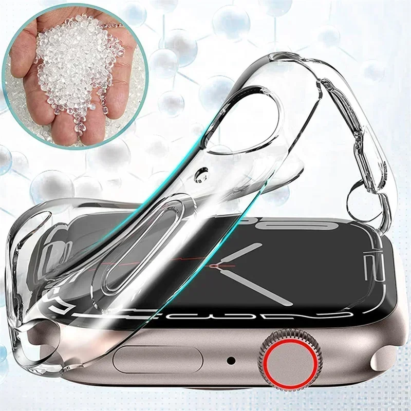 Protector de pantalla de TPU suave para Apple Watch 10 9 8 45mm 41mm 44mm 42mm 46mm 49mm, funda completa para IWatch Ultra 7 SE 6 5 4 3 2 2
