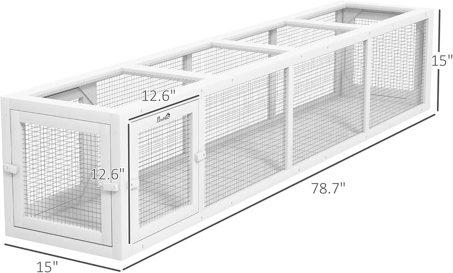 Outdoor Cat Tunnel with Extendable Design, Wooden Cat Run with Weather Protection, Connecting Inside and Outside,