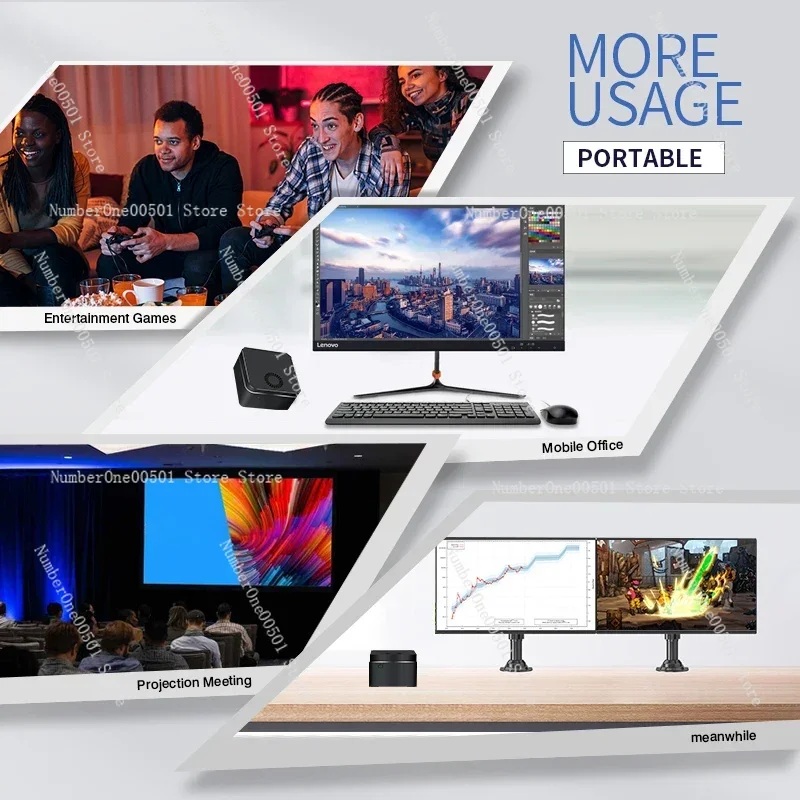 جديد 12 جيل N100 12G مضيف صغير Win11 مكتب ألعاب منزلية كمبيوتر صغير 4k نظام شبه M6s