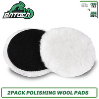 BATOCA 2Pcs Wool Polishing Pads 3/5/6/7 Inch Car Auto Buffing Pads Used with Rotary and Random Orbit Sander Polisher