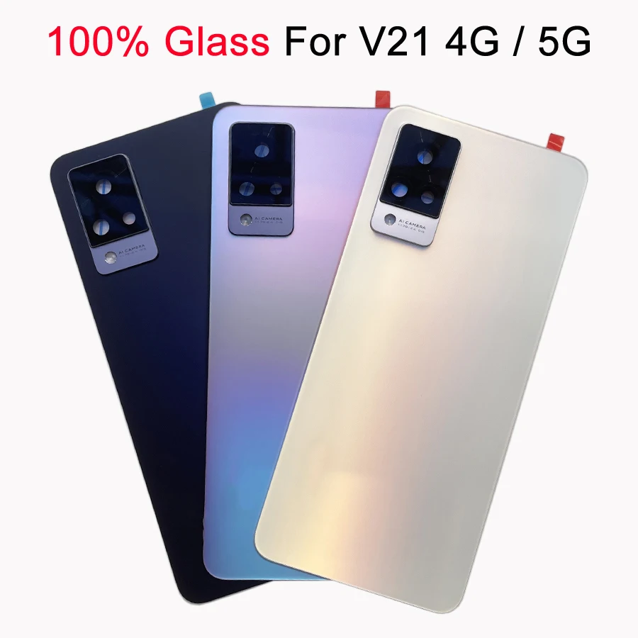 

A+++ For Vivo V21 4G 5G Battery Cover Door Back Housing Replacement Case V2066 V2108 V2050 With Camera Glass Frame