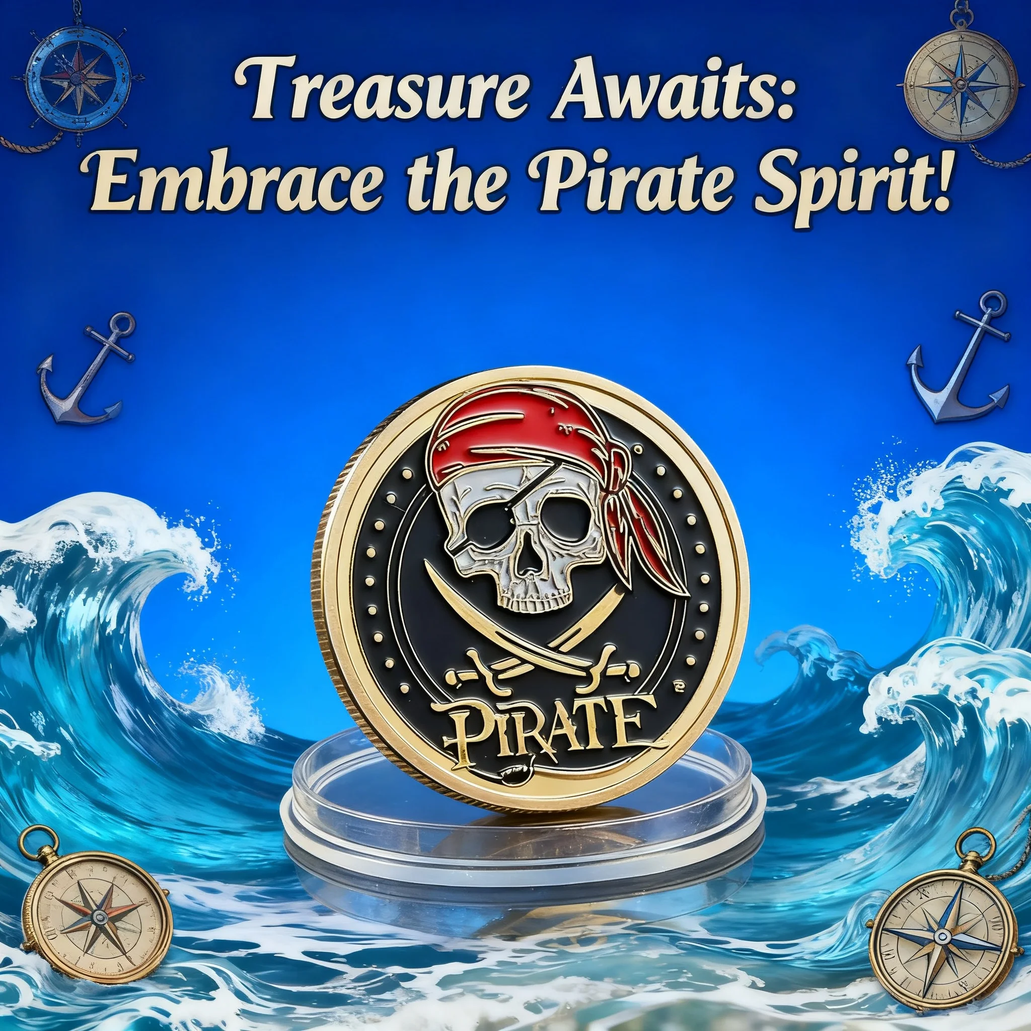 One Piece Coin Caribbean Pirate Skull Gold Plated Commemorative Medallion Single Cos Gold Coin Pirate Ship Badge