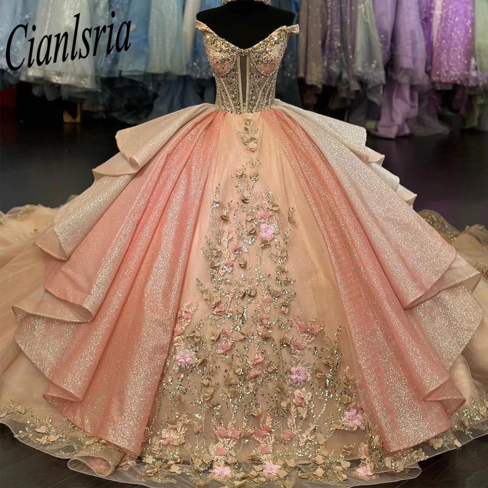 Princess Quinceanrea Dresses 2024  Applique Sweetheart XV Ball Gown Sweet 16 Tulle Vestido De 15 Quinceañeras