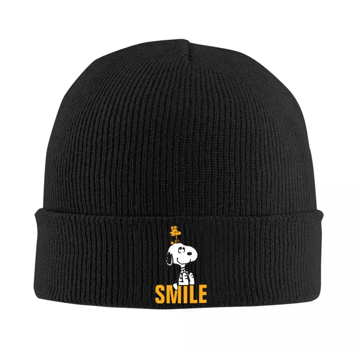 Snoopy Woodstock All Smiles Knitted Hat Beanie Autumn Winter Hat Warm Unisex Casual Funny Peanuts Comic Cap for Men Women