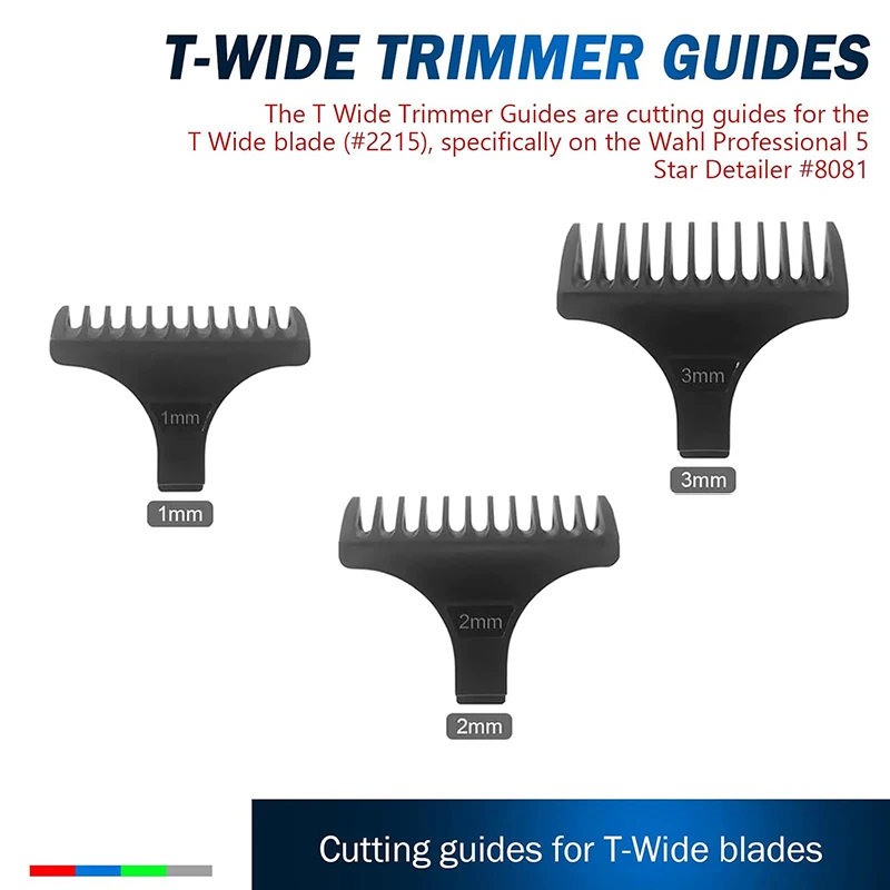 

Набор из 3 универсальных насадок-гребней для машинки для стрижки волос 1/2/3 мм, сменные насадки для парикмахерских инструментов