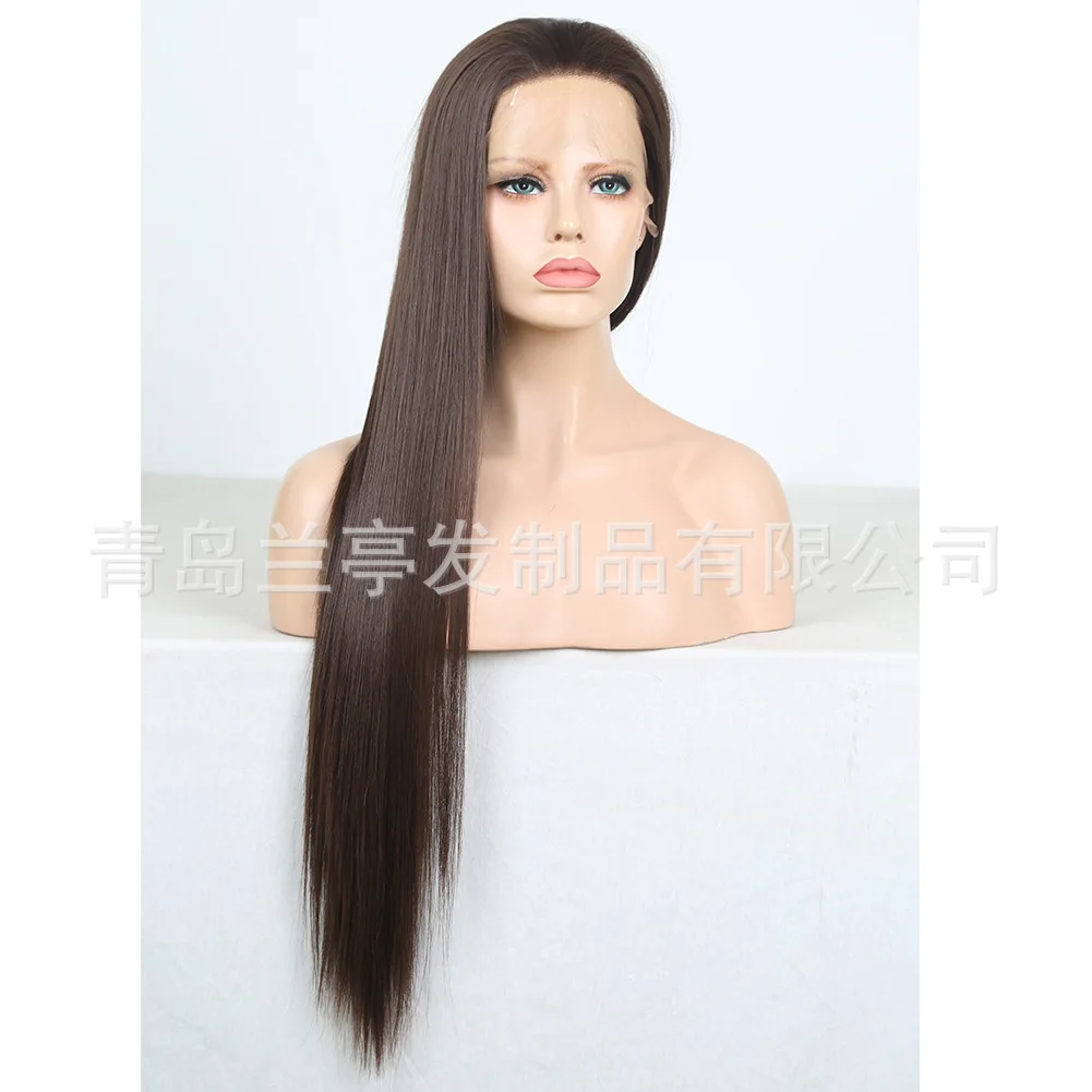 Trendy Medium Length Synthetic Lace Front Wig, Natural Look Cosplay Party Hair, Heat Resistant Fashion Fiber Wig