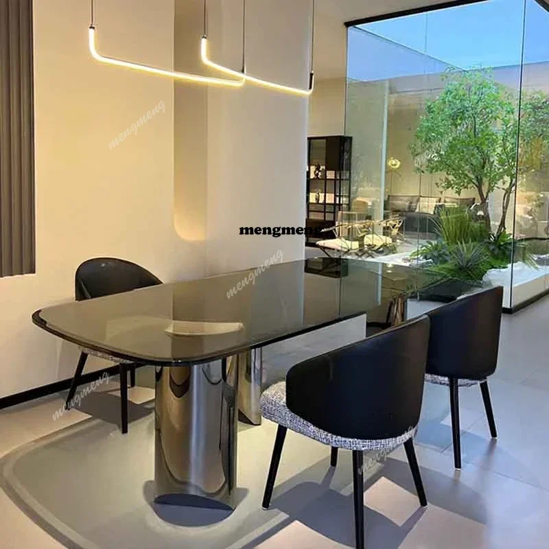 

Black Modern Dining Table Unique Floor Big Design Luxury Dining Table Coffee Center Kitchen Mesa De Jantar Home Furniture