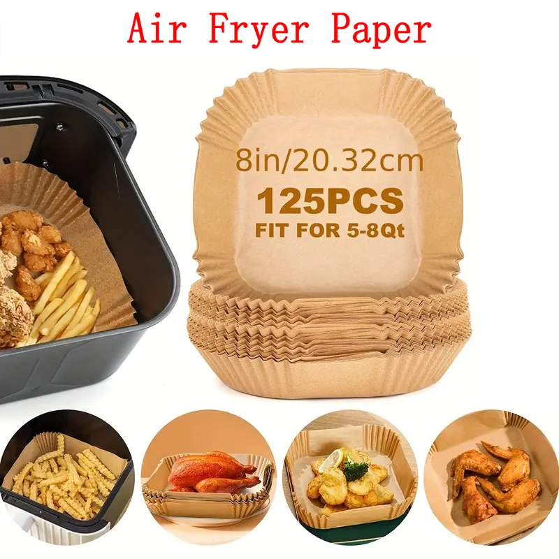 Kitchen Baking Food Paper Disposable Air Frying Paper Kitchen Cookers Oli-proof Barbecue Board Steamer Fryer Baking Accessories