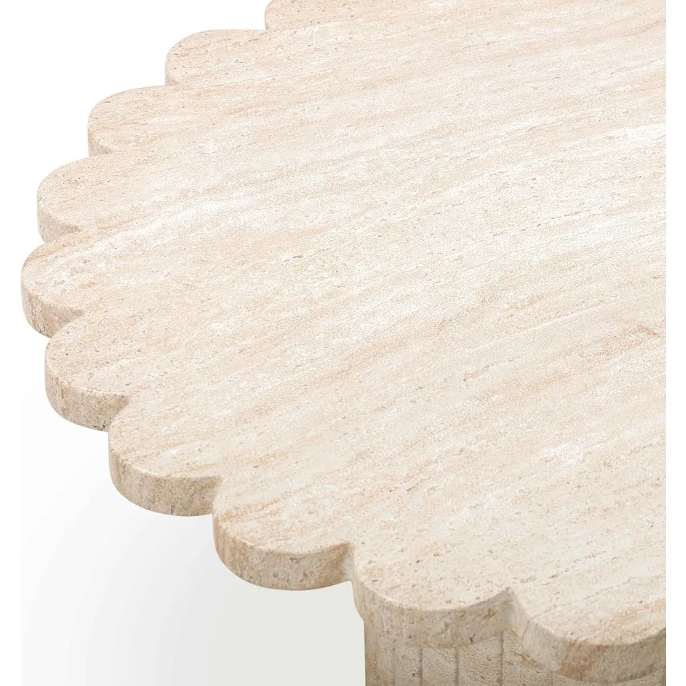 Washed Travertine Finish Indoor/Outdoor Coffee Table