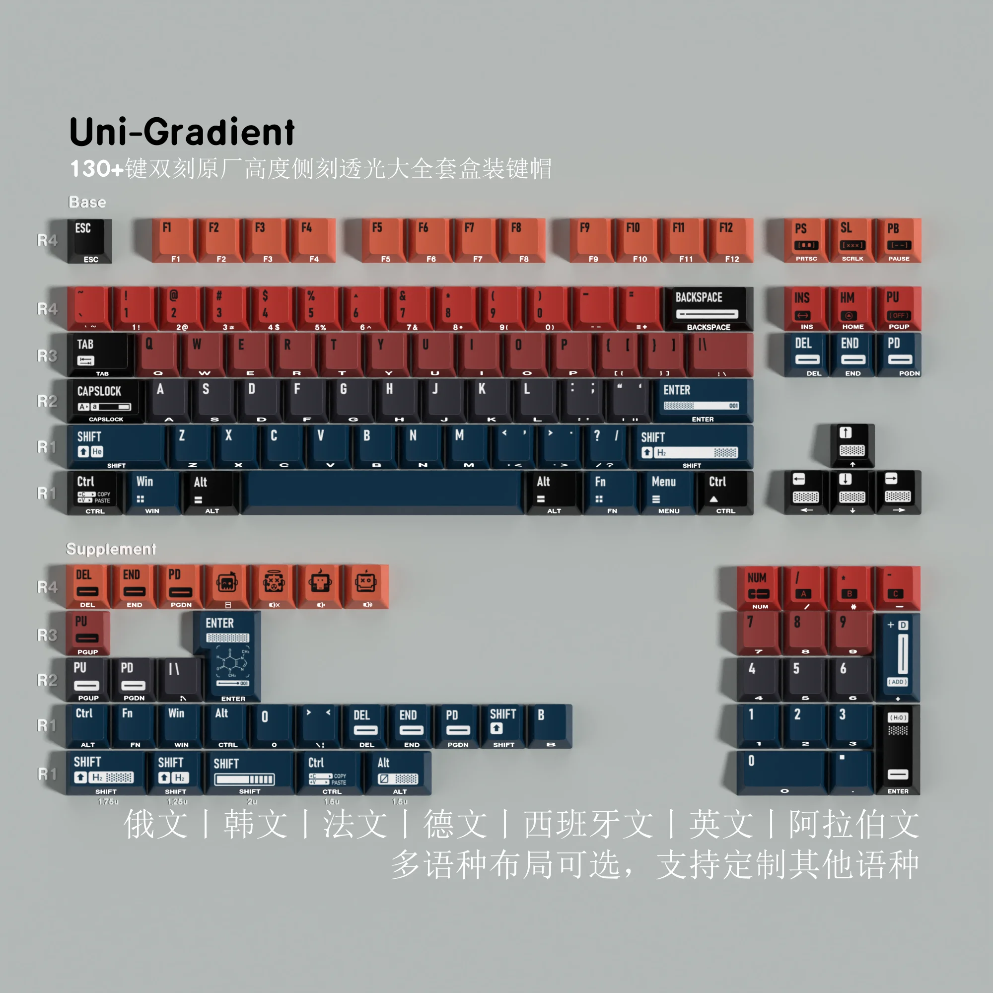 The Universe Gradually Changes the Original PBT Sublimation Keycap Arabic Korean German French Spanish Russian Small Language