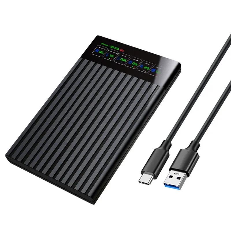 UTHAI Type-C Scatola per disco rigido esterno per laptop da 2,5 pollici con display digitale intelligente Soluzione di archiviazione mobile con porta seriale SATA