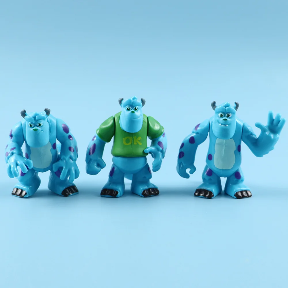 12pcs/set Anime Disney Pixar Movie Monsters University Action Figures Sulley Mike Wazowski PVC Model Set Toys For Children Gifts