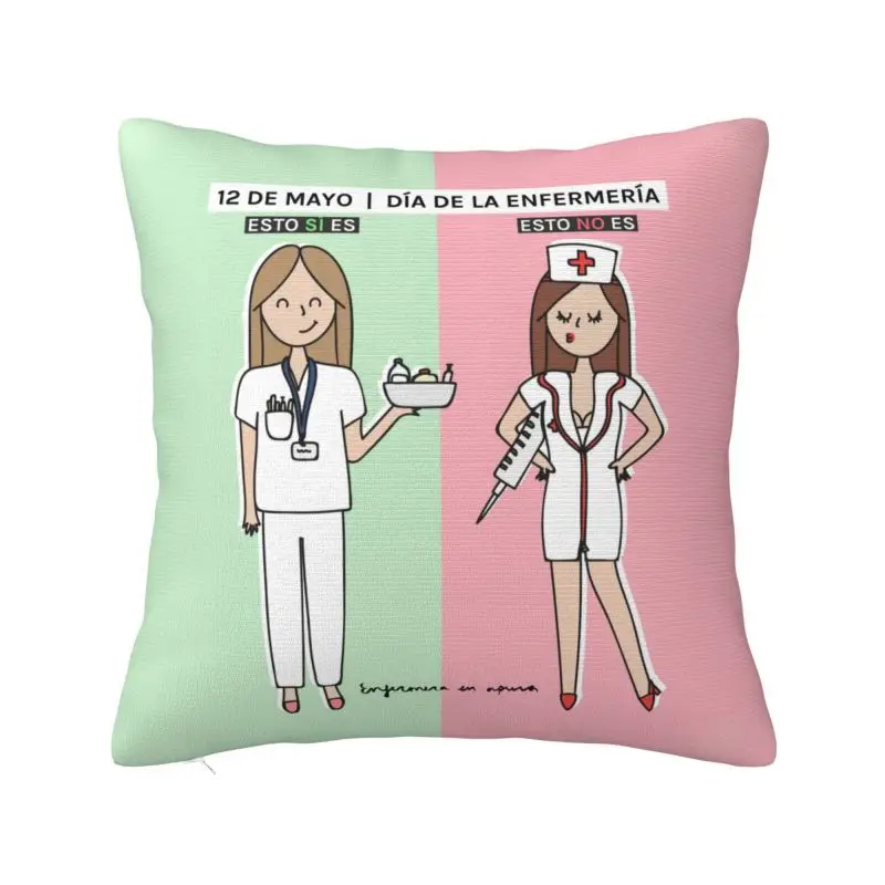 

Enfermera En Apuros Doctor Nurse Throw Pillow Case 45*45cm Sofa Cushion Cover Velvet Polyester Pillowcase Double-sided Printing