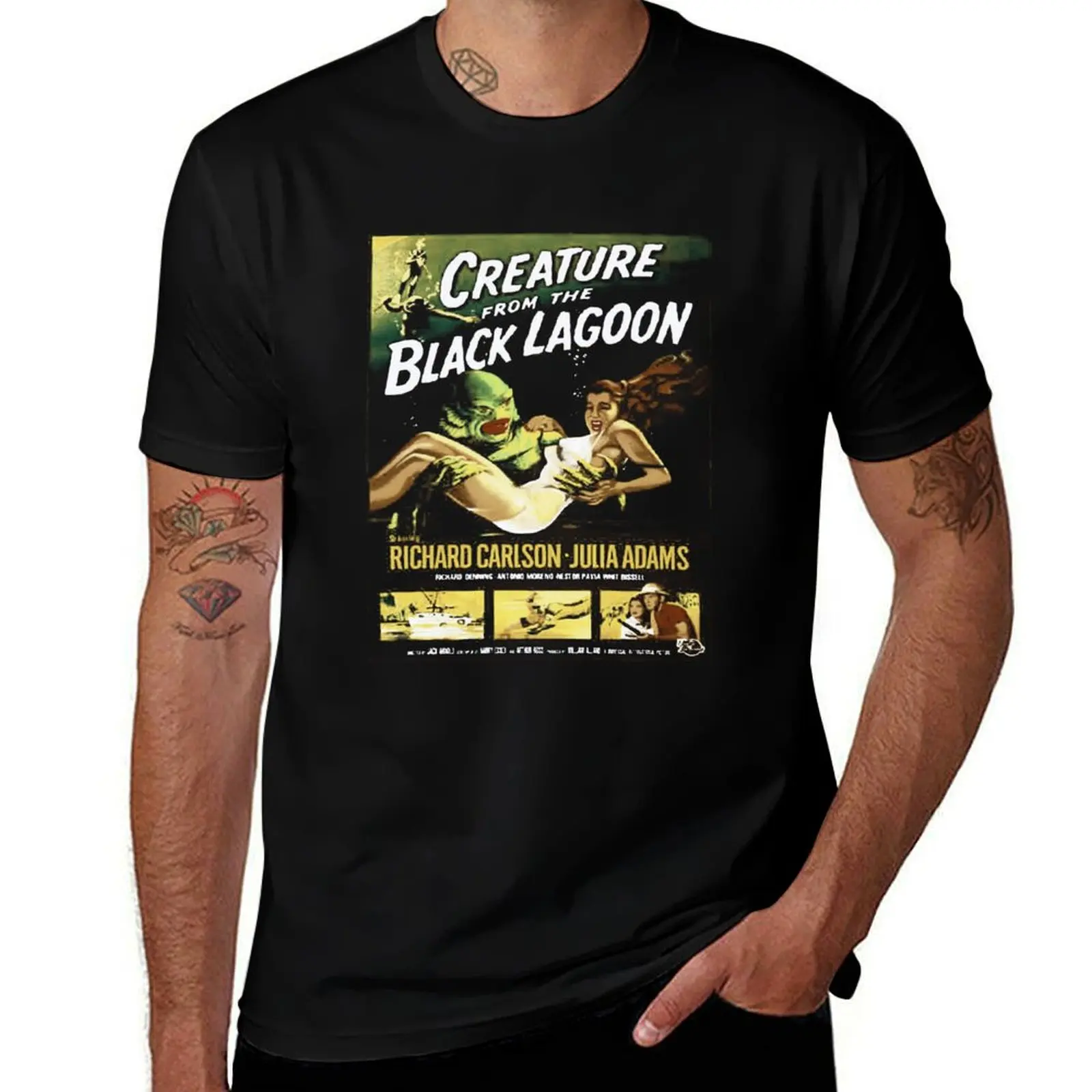 

creature T-Shirt tshirt black anime t shirts man cotton anime t shirt oversize heavy lagoon