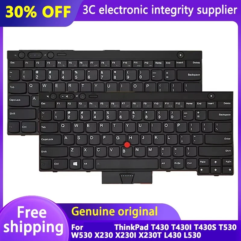 

New Laptops Replacement US Keyboard For Lenovo ThinkPad T430 T430I T430S T530 W530 X230 X230I X230T L430 L530 Keyboard 04X1315