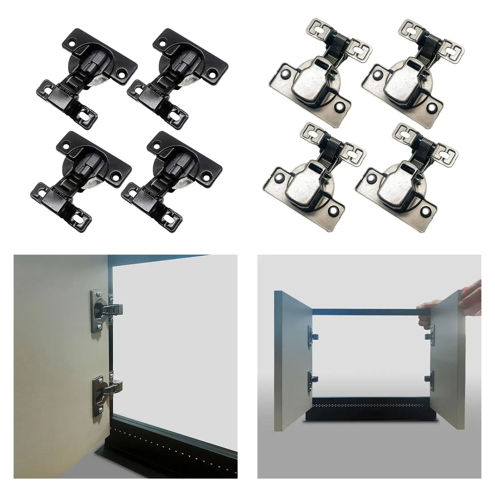 Soft Closing Door Hinges Carbon Steel Cabinet Hardware Silent Cupboard Hinges for Kitchen Furniture Doors Adjustment