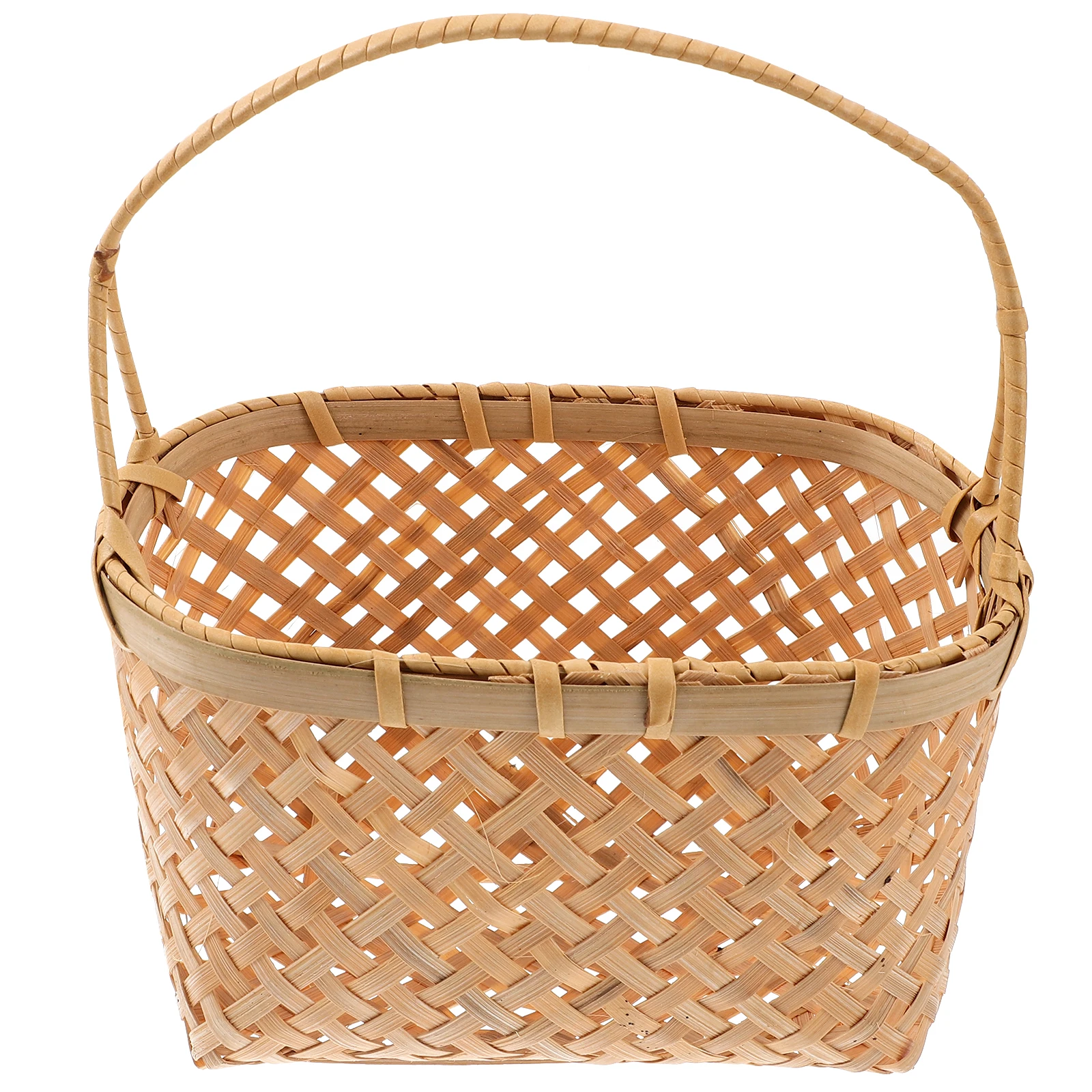 

Bamboo Basket H made Woven Storage Snack Container Flower Arrangement C ies Picnic Hiking Camping Eco Friendly Large