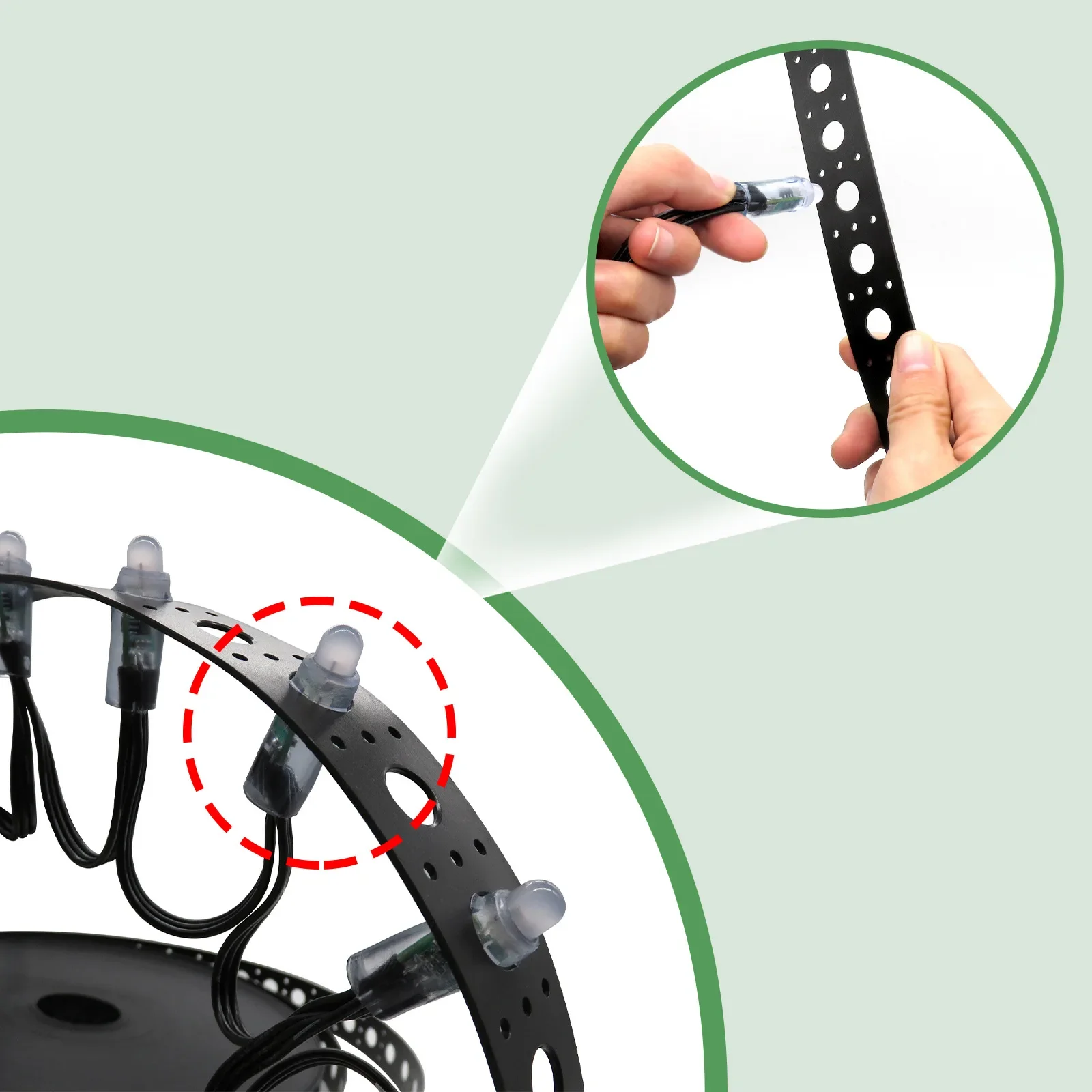 DIY Design Band Flexible Tape Build Christmas Tree Mount Strip Belt Rope for F12mm Fullcolor Led Pixel Modules Installation Belt