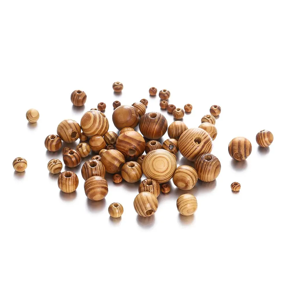 5-100Pcs 6-23mm Natural Wooden Beads Round Maple Beads Loose Spacer Bead for DIY Necklace Bracelet Jewelry Making Accessories