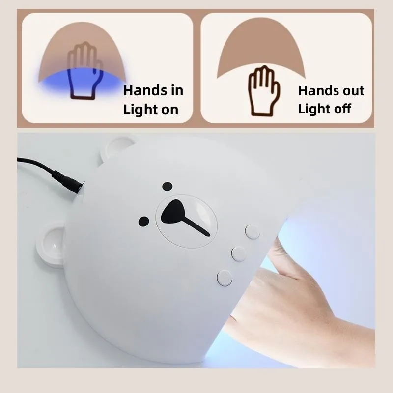 Lampe à ongles LED UV pour le durcissement du gel, lampe à ongles de dessin animé, sèche-ongles, capteur automatique, outils de manucure, vente en gros, 18 pièces, 5 s, 30 s, 60s