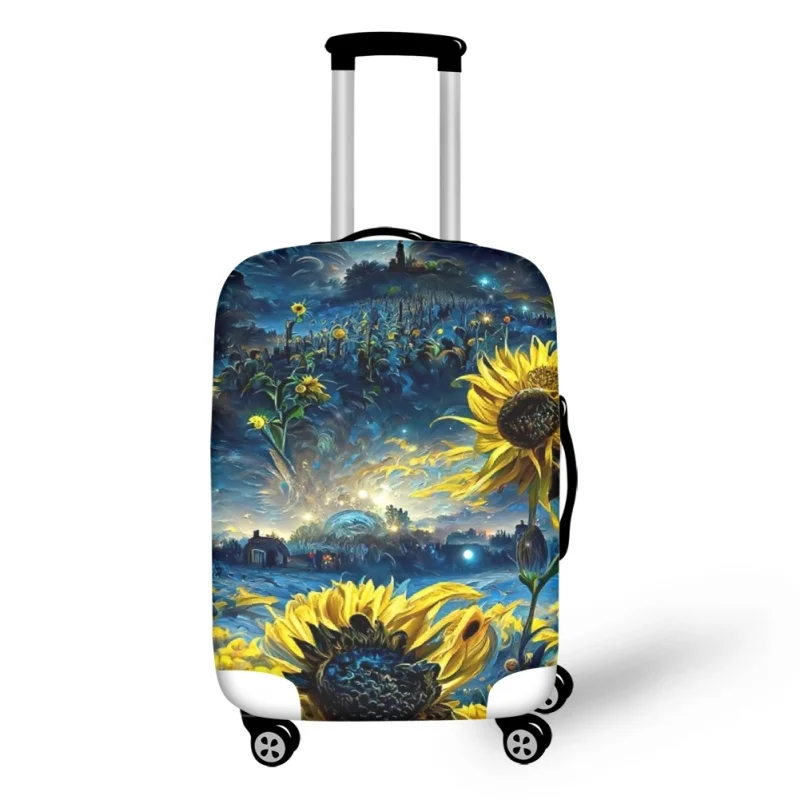 Hot Van Gogh Art Painting 3D Print Luggage Protective Dust Covers Elastic Waterproof 18-32inch Suitcase Cover Travel Accessories