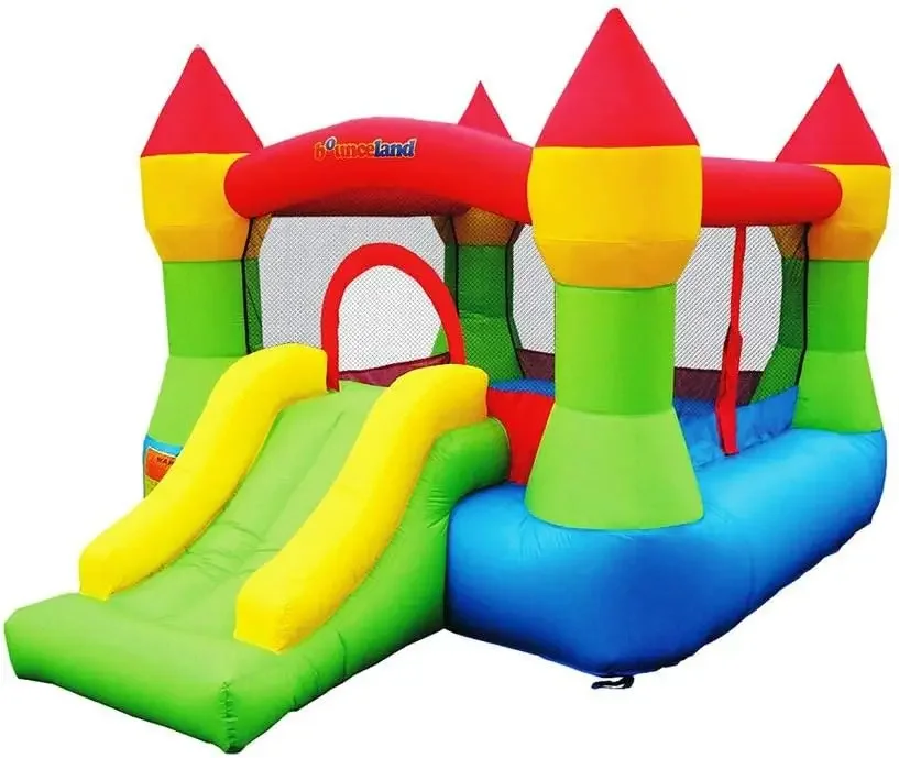 Bounceland Bounce House Castle with Basketball Hoop Inflatable Bouncer, Fun Slide, Safe Entrance Opening, UL Certified Strong Bl