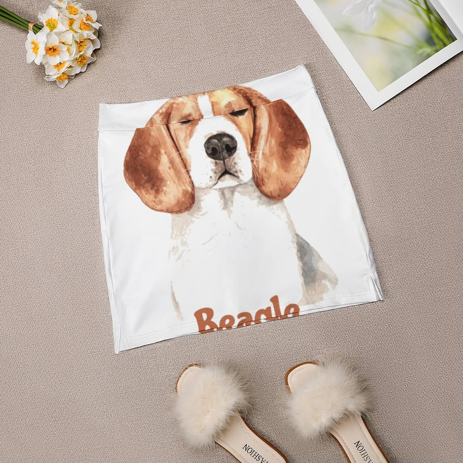 Beagle cão raça amante do cão novas saias femininas dupla camada impressa vestido curto mini saia esportiva beagle cão raça amante cães