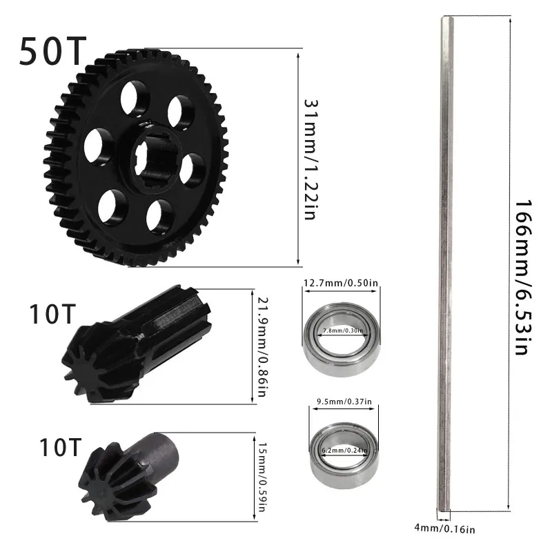For MJX Hyper Go 1/14 14211 RC Car Central Shaft Gear Differential Kit Upgrade Parts
