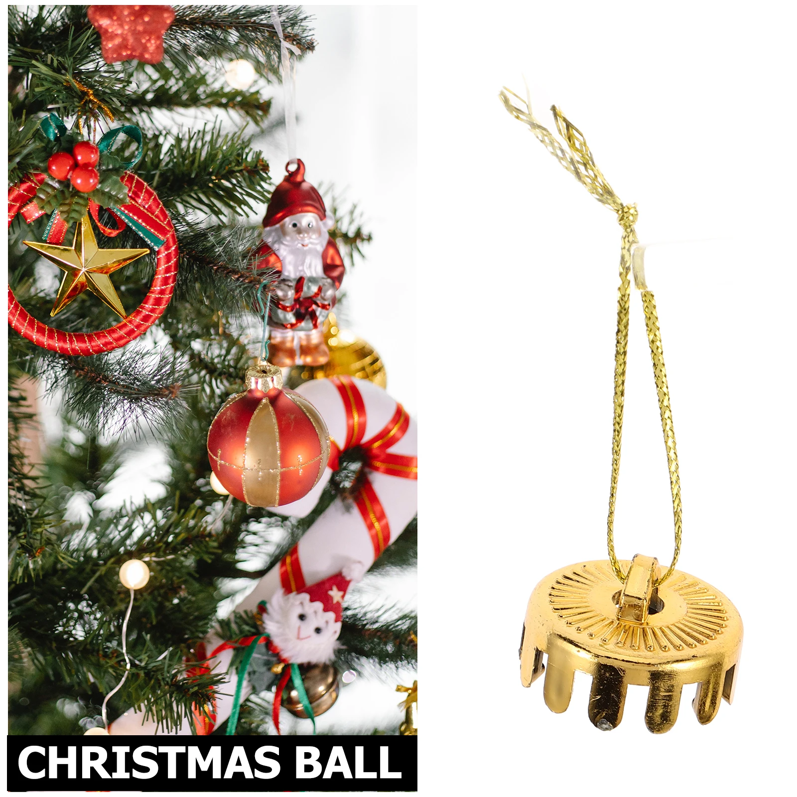 

100 Pcs Christmas Ball Cap Cover 2cm Ornament Caps Hangers Tops Tree Balls Diy Decorations Baubles Holiday Bauble DIY Craft