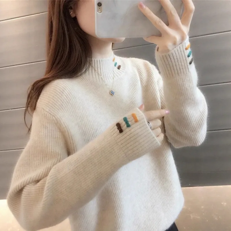 Knitting Woman Clothes New Autumn Winter Knitwear Tops Spring Female Jumper Basic Wear Pullover Sweater Warm Pull Shirt
