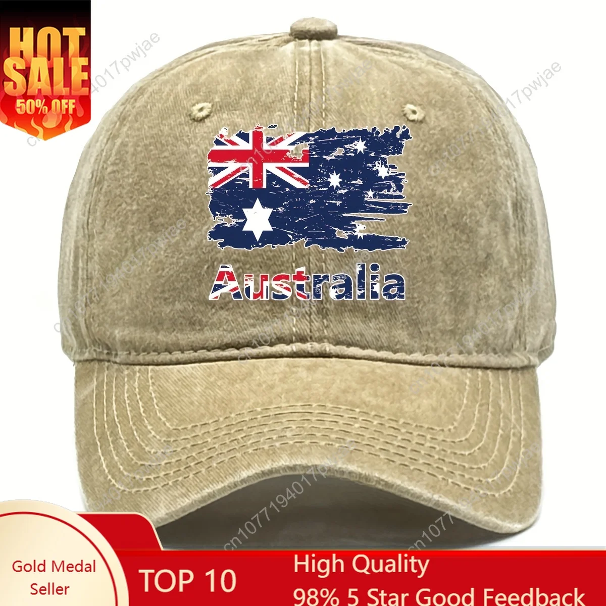 

Australian Federal Flag & Commonwealth Blue Ensign Print Adjustable Snapback Baseball Cap - Lightweight Unisex Sun Hat for Campi