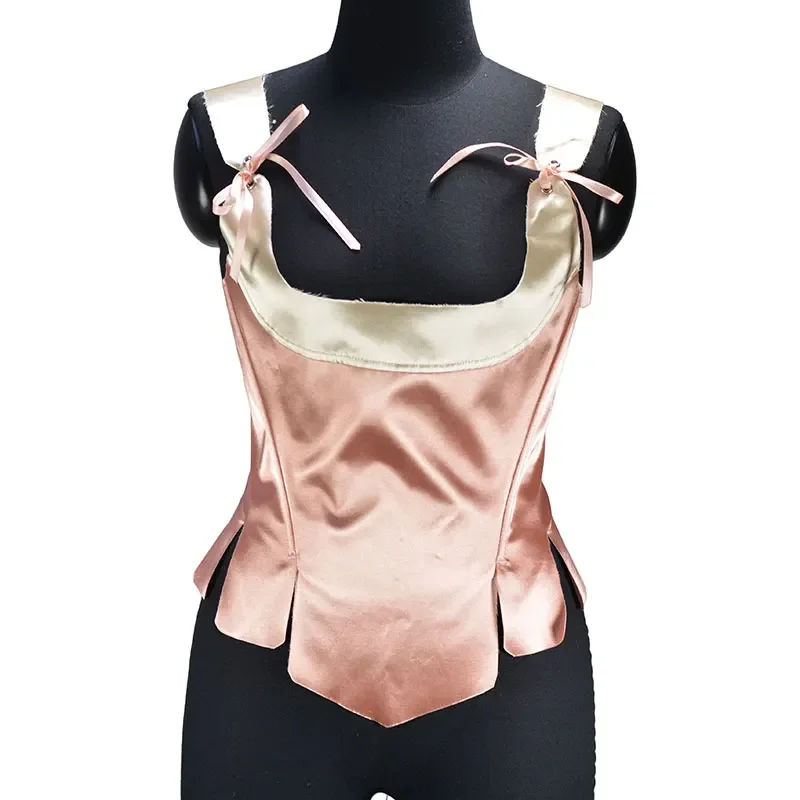 

Pink Corsets Tops Backless Gothic Lingerie Lace Up Crop Women Sexy Summer Bustiers Casual Streetwear