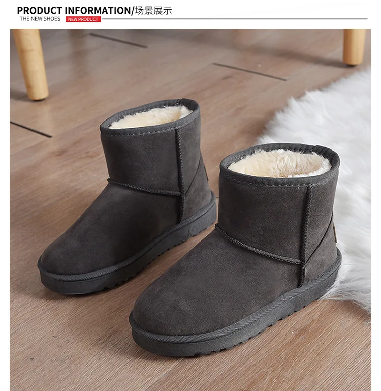 2026 Schneestiefel Winter Warme Modische Rutschfeste Schuhe Dicke Pelz-Plattform Flache Kurze Stiefel-Sneaker – Detail 16