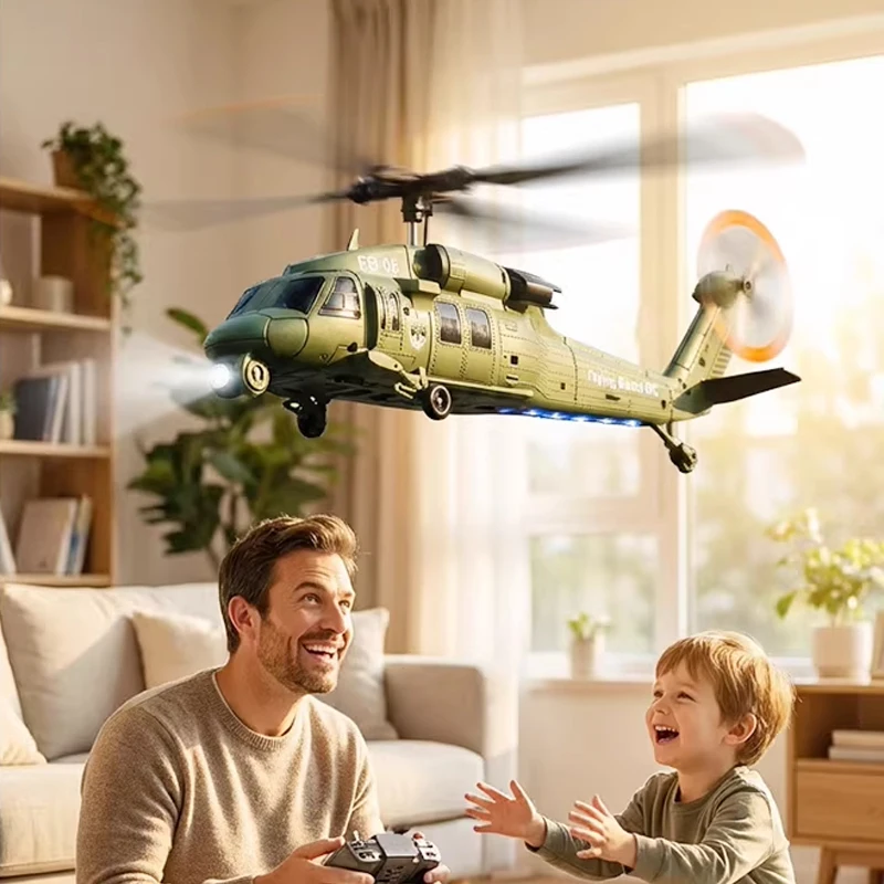 New Fb-06 Black Hawk Remote Control Simulation Helicopter Optical Flow Positioning Four Channel Remote Control Mode Remote Contr