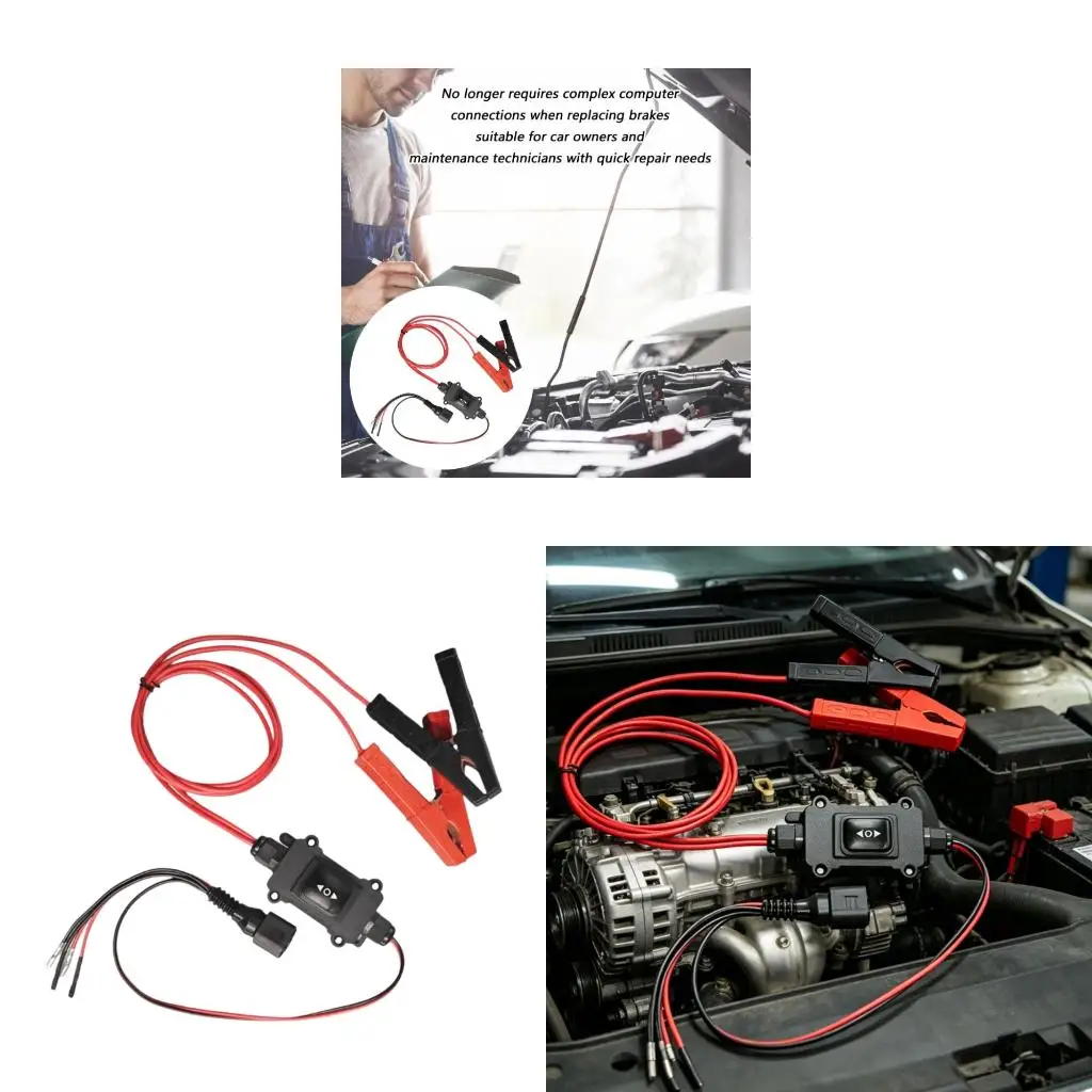 Car Brake Service Tool with Battery Clamps Brake Cable Tool for Maintenance Work