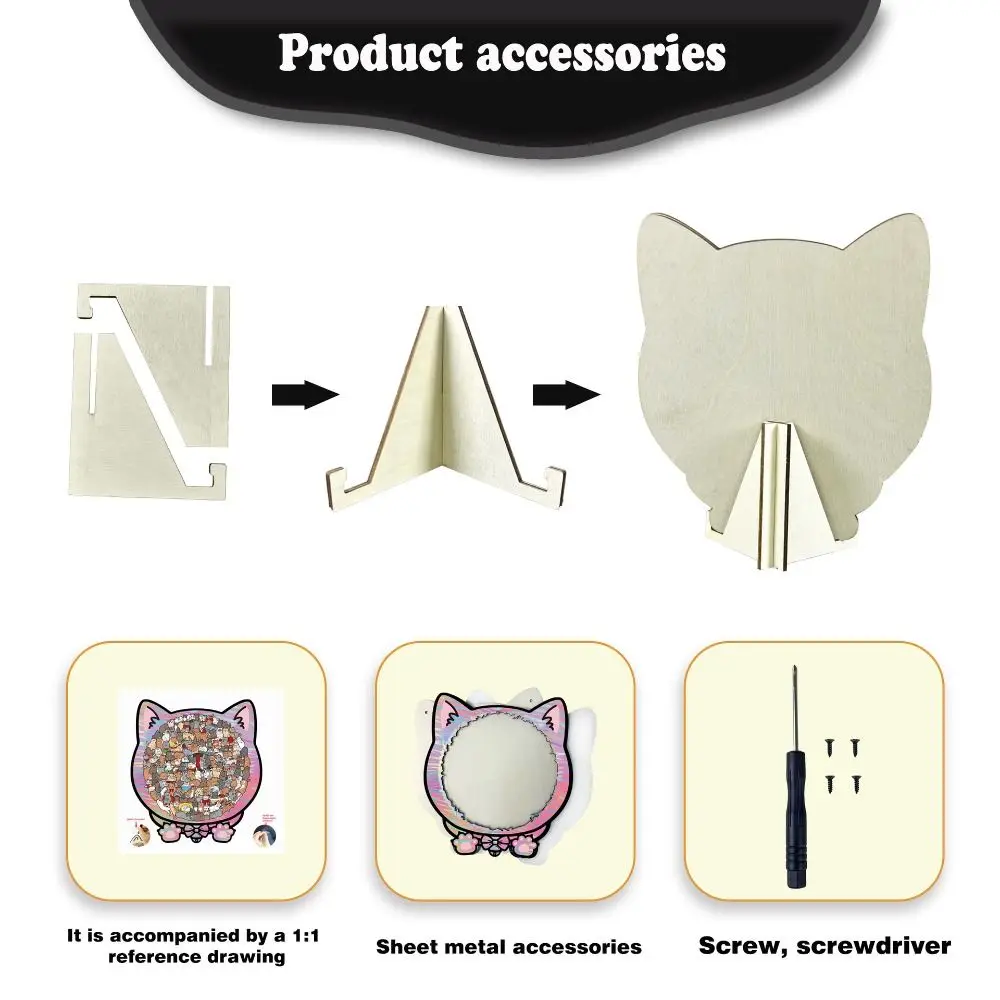 

Brain Burning Cat Puzzle Irregular Puzzle Cute Kitten Wooden Cat Shaped Wooden Puzzle Animal Puzzle Colored