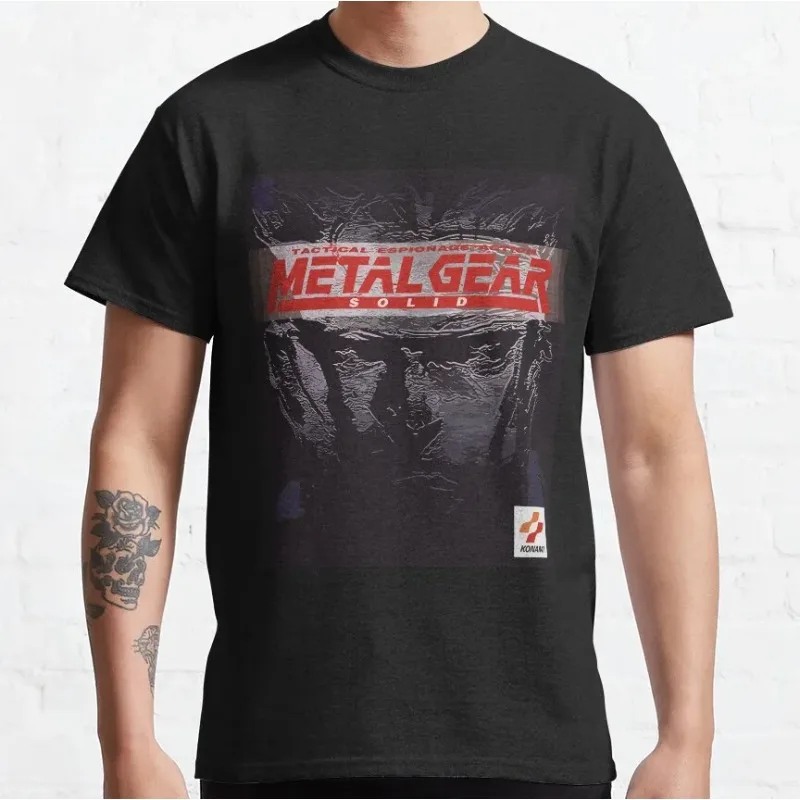 Cyborg Ninja Metal Gear Solid Gray Fox Vintage Videogame MGS Printed T Shirt for Men 100% Cotton Plus Size Men's Clothing