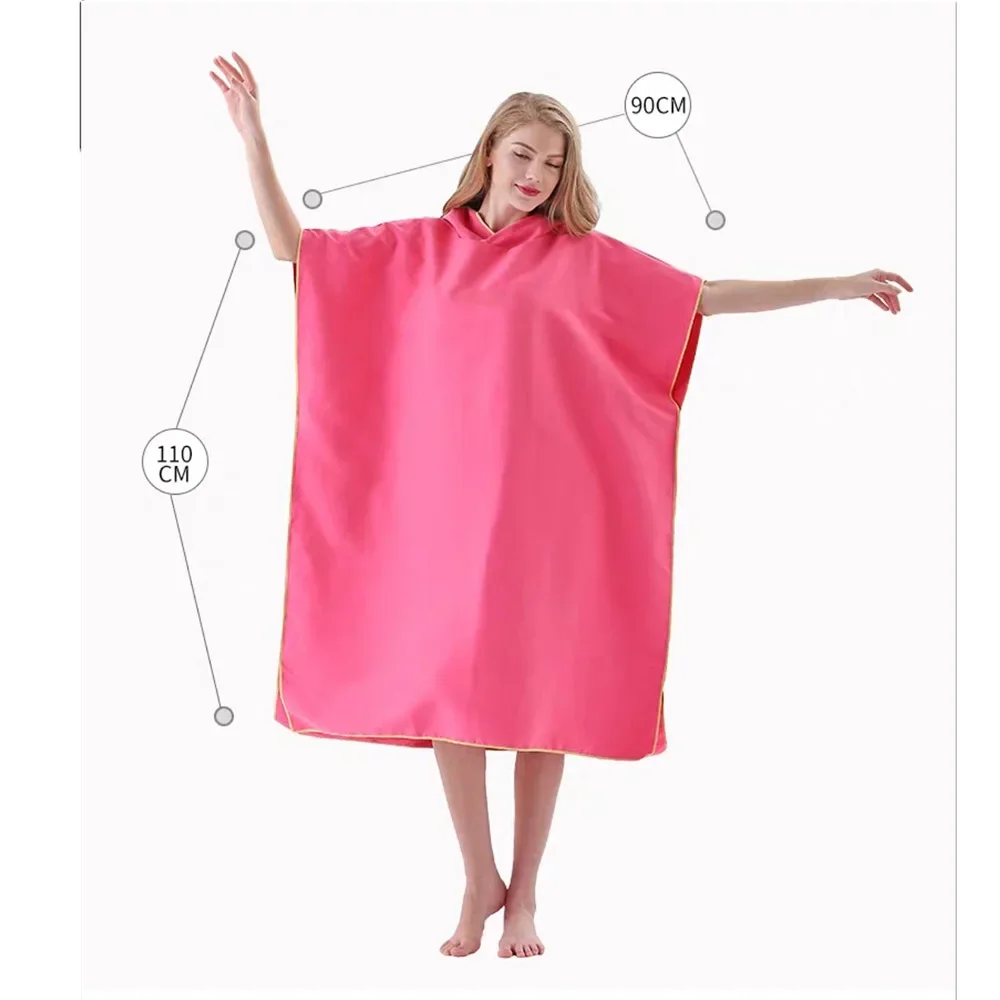 1/2Pcs Surf Poncho Changing Towel Hooded Robe Microfiber Beach Blanket Bath Towel Swim Towel Wetsuit Beach Poncho for Adults