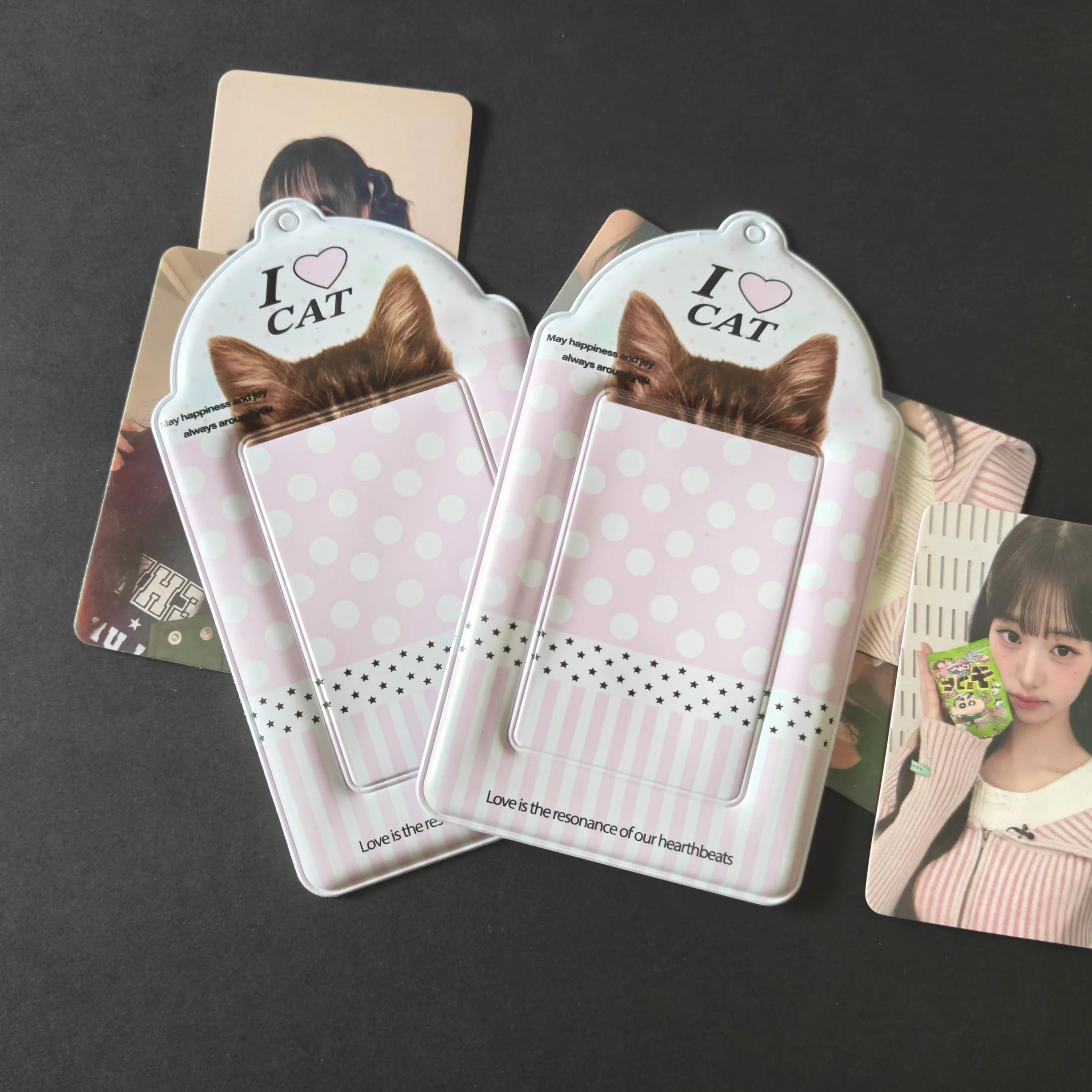 2 個のかわいい猫カードホルダーアイドルポラロイド 3 イン - Photography Exhibition のレビューと価格