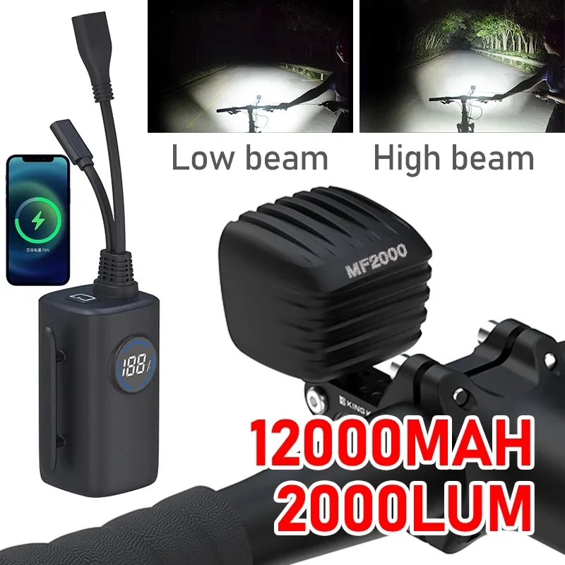 2000 Lumens Emergency Lights Cycling Headlamp Split Headlight Battery Lights Camping Mining Diving Light