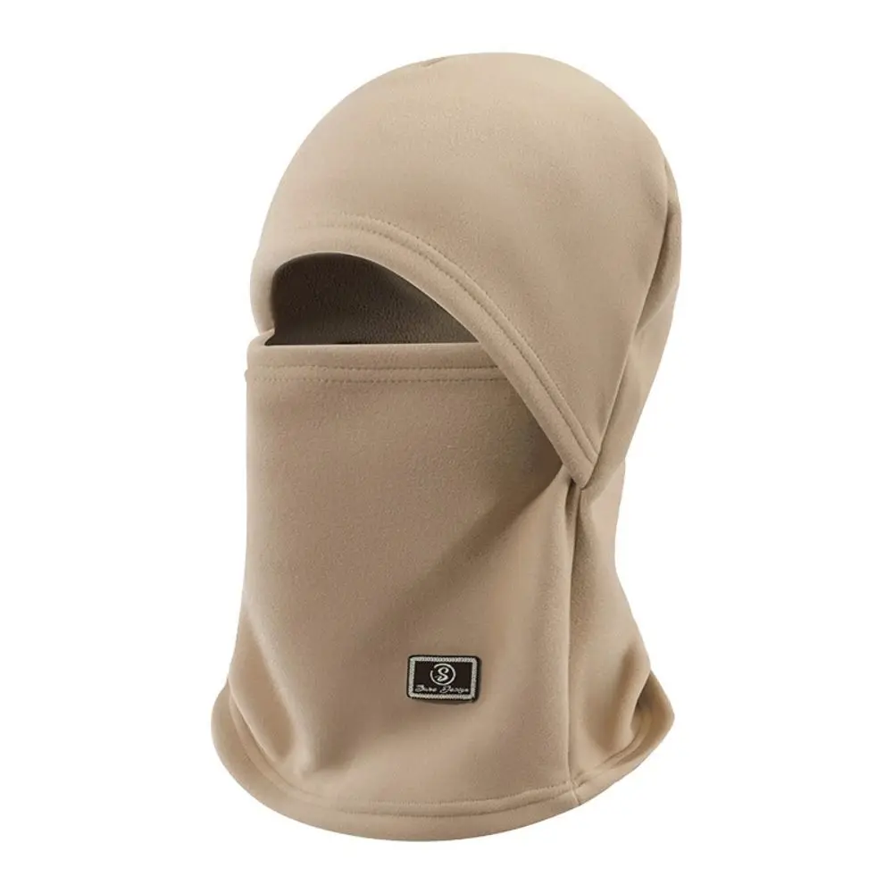 

Soft Windproof Fleece Balaclava Hat Warm Face Cover Mask Hood Beanies Thickened Solid Color Pullover Cap Cycling