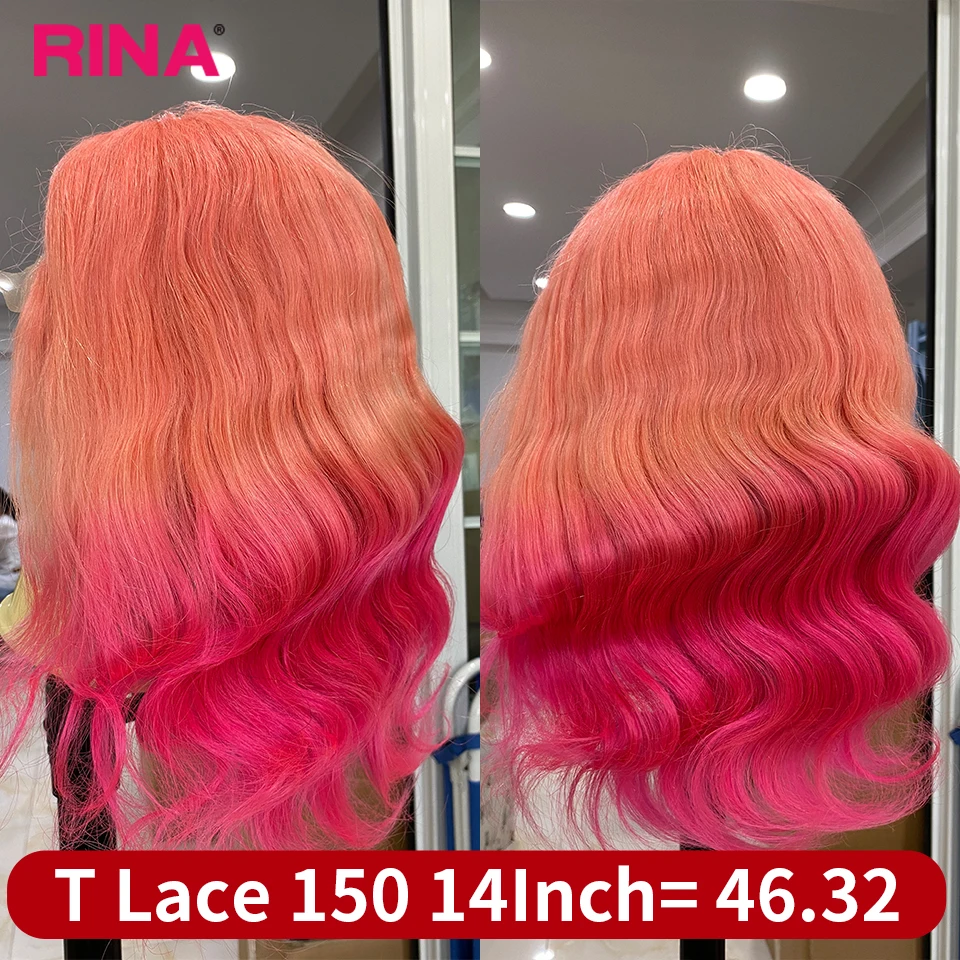 Clearance Sale Omber Gray Blue Colored Body Wave 13x4 Lace Frontal Wig Yellow With 613 And Ombre Pink T Part Lace Human Hair Wig