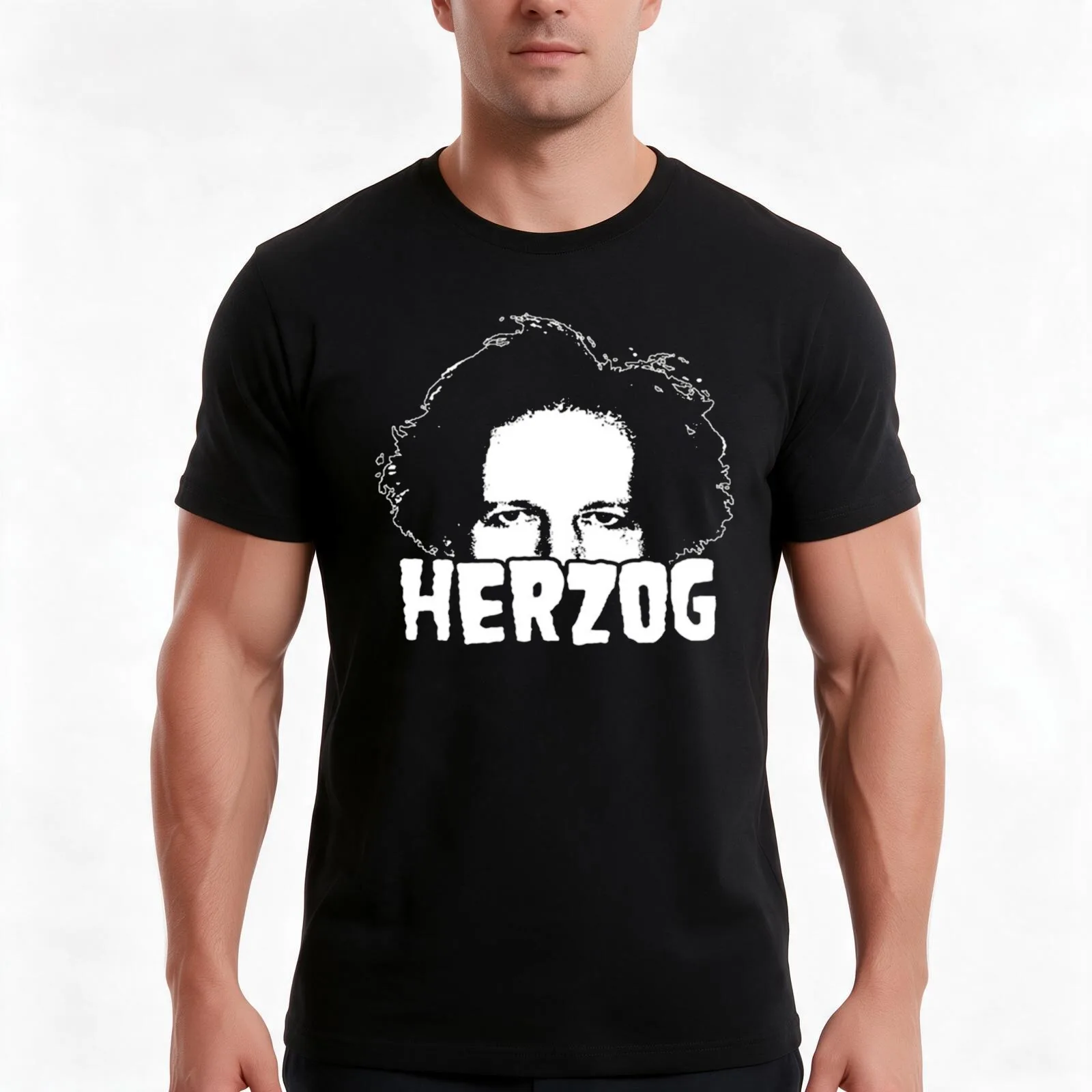 Werner herzog T-Shirt, Summer Casual Cotton Tee, Oversized Streetwear Tops, Vintage Graphic Print, Loose Fit Short Sleeve
