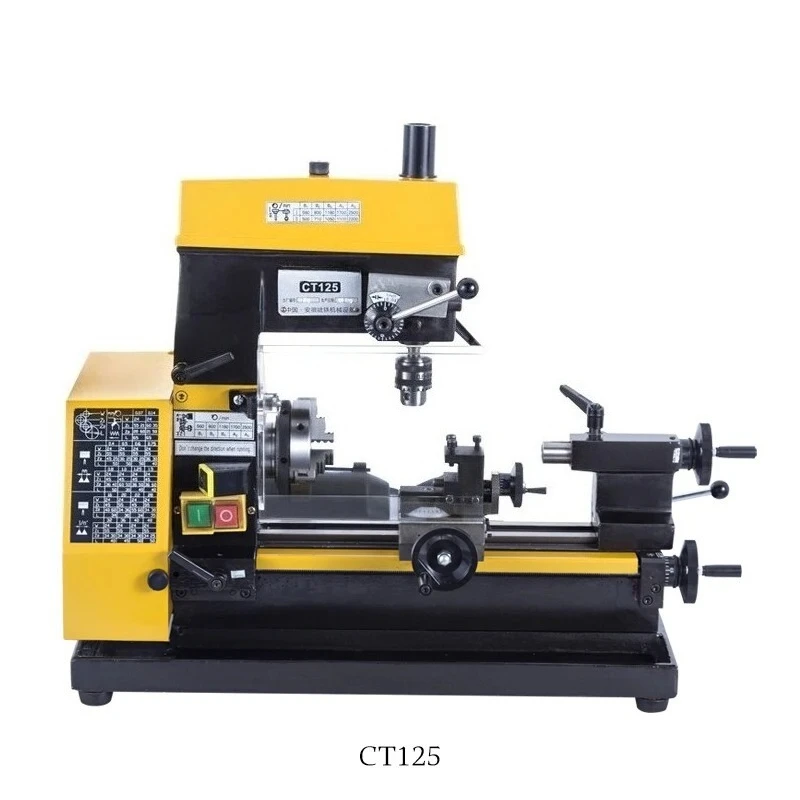 CT125 Small Lathe Drilling and Milling Machine, Micro Lathe Bench Drill, Watch Machine