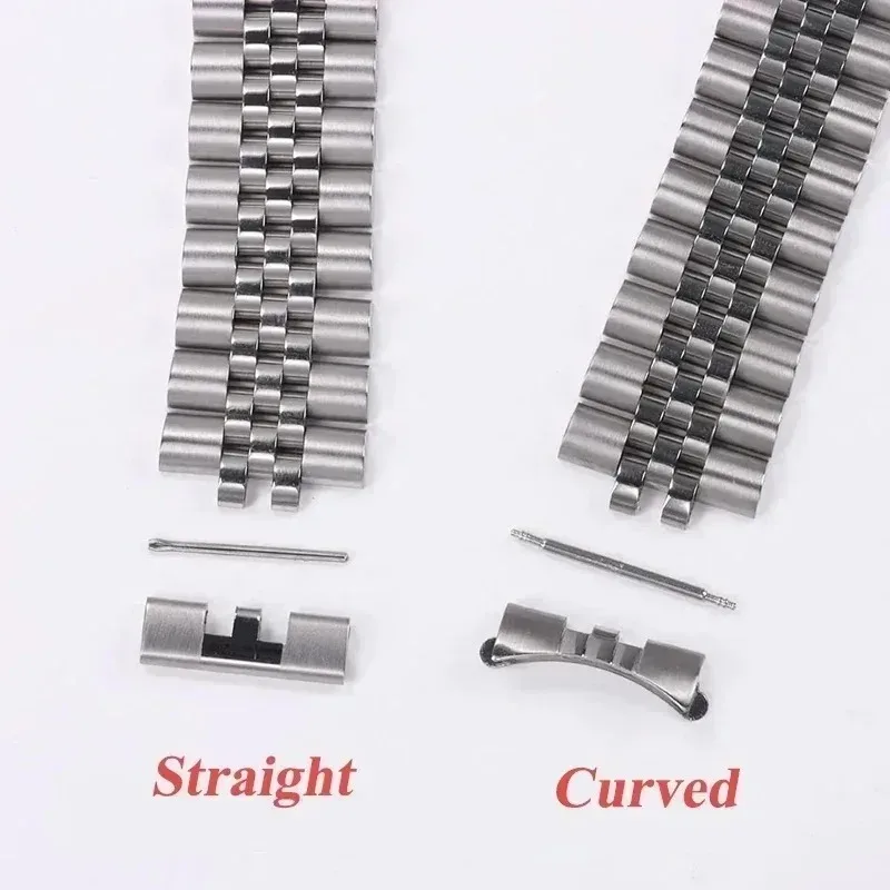 18/19/20/21/22mm Curved Flat End Adapter for Jubilee Oyster Wristbelt Metal Link Stainless Steel Connectors for Seiko SKX009/007