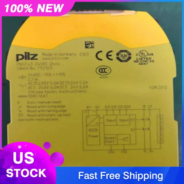 

1pc New 750103 S3 24vdc 2 N/o Safety Relay Expedited Shipping Brand New Original Spot PLC